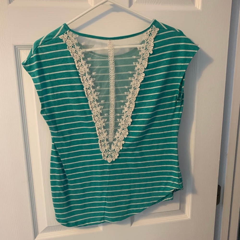 Lace back top